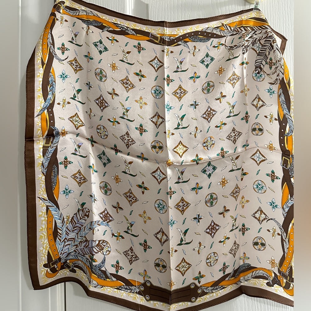 100% silk scarf bandana monogram